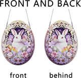Easter Bunny Eggs Ornaments Colorful Window Hanging Decorations Home Wall Decor for Bedroom Patio Indoor Outdoor