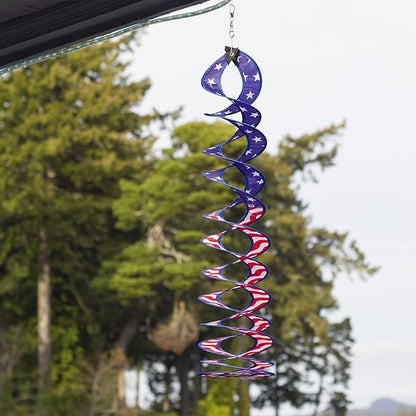 New In the Breeze 5183 Stars & Stipes Curlie Wind Spinner