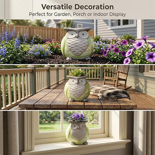 Topadorn Ceramic Owl Statue for Garden Décor,Garden Statue Figurine Tableshelp Ornaments Statues