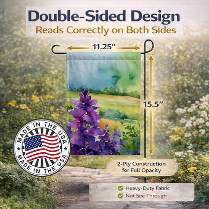 Caroline's Treasures New Jersey Violet in Watercolor Garden Flag Mailbox Flag Decorative Yard Flag Banner Outside Patio Artwork Yard Flower Beds, Garden Size, Multicolor