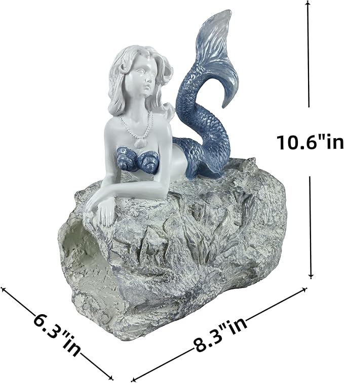 coolboy Mermaid Gutter Diverter Rain,Deco Gutter Extension Downspout, Eco-Friendly Resin Sculpture Gutter Extender Diverter,Splash Block, Perfect Rain Gutter Downspout Extension for 3"x4" Downspouts