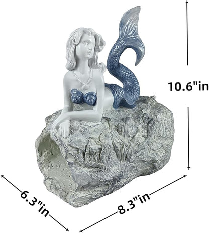 coolboy Mermaid Gutter Diverter Rain,Deco Gutter Extension Downspout, Eco-Friendly Resin Sculpture Gutter Extender Diverter,Splash Block, Perfect Rain Gutter Downspout Extension for 3"x4" Downspouts