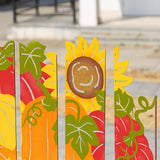 Glitzhome 41.75" H Fall Pumpkin Patch Combo Yard Stake, Metal Thanksgiving Pumpkins Sunflower Yard Signs, Decorative Pumpkin Garden Stake for Home Fall Autumn Harvest Halloween Patio Lawn Decor