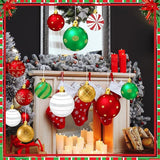 Huwena 24 Pcs Christmas Outdoor Decorations Hanging Ornaments Christmas Yard Signs Double Sided Lawn Decorations for Xmas Party Porch Lawn Decor (Delicate Style)