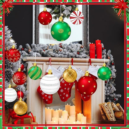 Huwena 24 Pcs Christmas Outdoor Decorations Hanging Ornaments Christmas Yard Signs Double Sided Lawn Decorations for Xmas Party Porch Lawn Decor (Delicate Style)