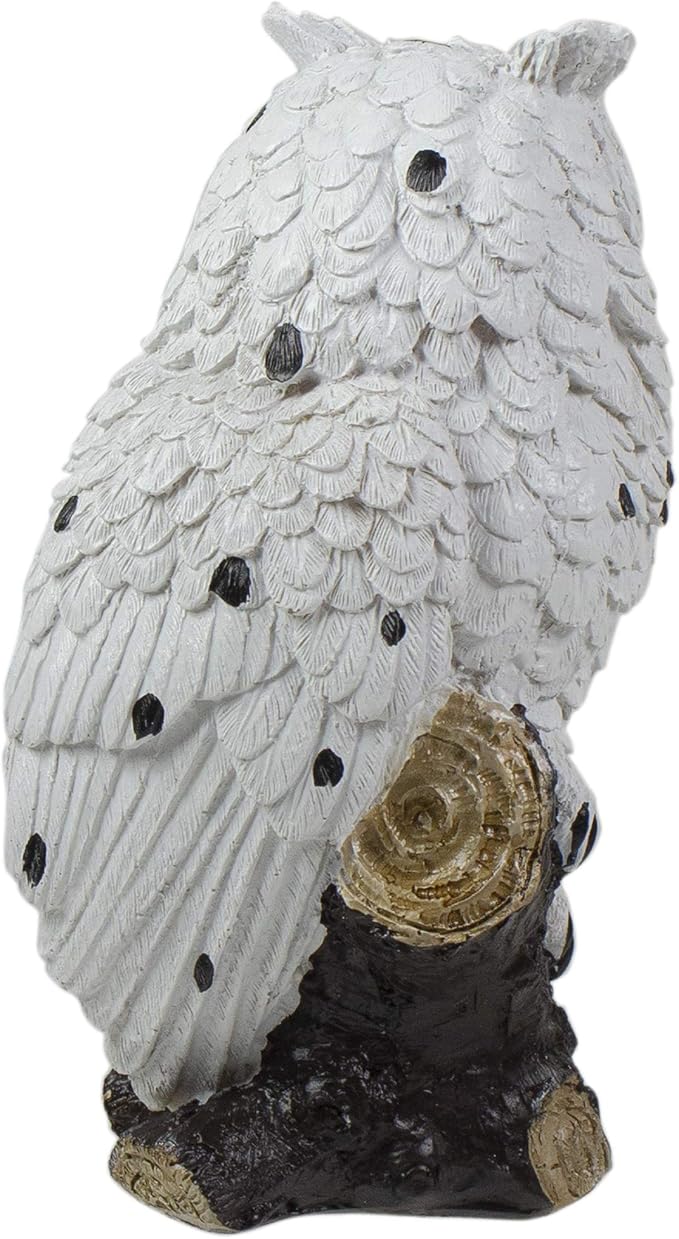 Northlight Glittered Owl Perched on a Branch Statue - 6"