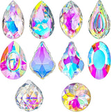 kanpura 10pcs Colorful Crystal Suncatcher Prism Chandelier Crystals Replacement for Lamp Windows Hanging Crystals Prisms for Birthday Christmas Wedding Party Decor