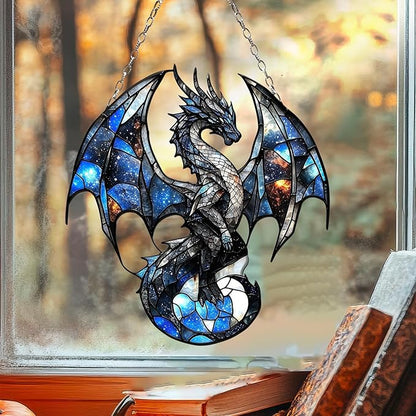 Blue Dragon Acrylic Suncatcher Galaxy Sun Catchers Indoor Windown Suncatchers for Windows Hanging Christmas Suncatchers Window Decor Outdoor Suncatcher