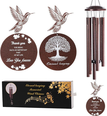 Outdoor Wind Chimes, 37 inch, Hummingbird Windchime, Suitable for Home Decoration, can be Used in Gardens, patios, Balconies, etc. Gift That Expresses Sympathy for Mothers, Grandmothers or Friends.