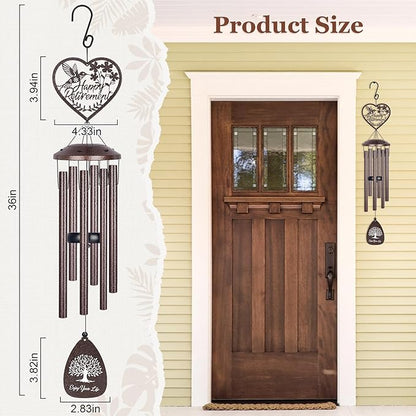 YHmall Retirement Gift for Woman Men, 36 Inch Wind Chimes for Outside, Happy Retired Gifts for Women Teacher Coworker Colleague, Large Windchimes Outdoors Retirement Party Decorations