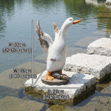 12" Real Farm Porch Duck Statue, Resin Large Lawn Yard Porch Goose, Whimsical Outdoor Decor Gift Idea, Concrete Porch Goose Perfect for Garden, Patio, Backyard - Durable & Weather-Resistant
