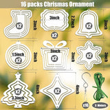 16 Pack 3inch 4inch Sublimation Wind Spinner Blanks 3D Aluminum Metal Wind Sculpture Kinetic Spinners for Yard and Garden Indoor Art Sublimation Christmas Ornament Hanging Decoration
