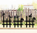 3 Pcs Small Garden Fence with 6 Pieces Birds Decoration, Rustic Garden Decor, Insert Lawn Picket Fence Garden Borders Decorative for Landscape Path Flowerbeds Plant Yard, Outdoor Sculptures Art
