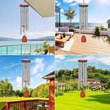 WENANA Large Aluminium Wind Chimes Outside, Soothing Melodic Memorial Sympathy Wind Chime, Suitable Outdoor Garden Decor, Gift for Mom Women Neighbors (Light Gray Wind Chime -36“)