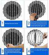 Tribal Boho Geometric Stripes Round Wind Spinner 10", 3D Stainless Steel Wind Spinners for Yard and Garden Black Indoor Outdoor Metal Hanging Craft Ornaments for Porch Lawn Home Party Decoration