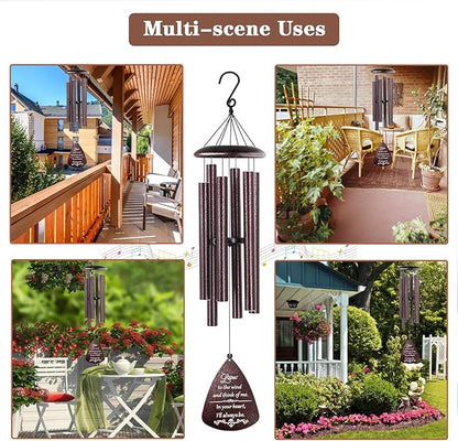 Soopau Sympathy Wind Chimes for Outside, 32'' Memorial Wind Chimes for Loss of Loved One, Memorial Gifts for Loss of Mother Father, Bereavement Gift in Memory of Loved One (Bronze)