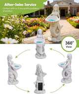 Nacome Solar Mermaids Birdbath Garden Decor: Outdoor Statues Ornaments for Outside Decorations Yard Art Lawn Porch Patio Balcony - Birthday Gifts for Mom Grandma Women Lover