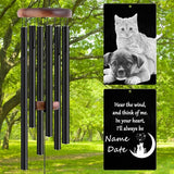 Personalized Wind Chimes Memorial Engraved Gift,Custom Sympathy Wind Chime for Loss of Loved One,Customized Mother Father Dog Pet Family Remembrance Bereavement Gifts