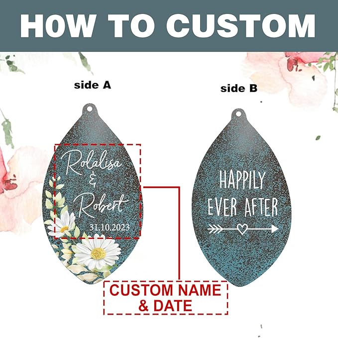 ASTARIN Engagement Gifts Wind Chime, Personalized Names & Date Wind Chimes Gifts for Couple 2025, Wedding Gift for Newlywed Bride Groom Husband Wife, Gift Valentine’s Day Produced in USA