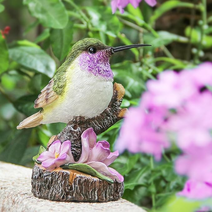 Hummingbird Garden Statues Decor for Outdoor Backyard Yard Porch Patio Lawn Outside Hummingbird Figurine Indoor Home Shelf Decorations for Women Bird Lovers Birds Collectible