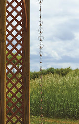 Ancient Graffiti Flamed Copper Heart Rain Chain, 4" x 96" x 4"