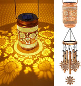Sunflower Solar Wind Chimes for Outside, Gifts for Mothers Day Mom Women Grandma Birthday Memorial Teacher, 32" Windchimes Outdoor Decor Hanging Solar Lantern for Garden Porch Patio Backyard