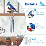 KY&BOSAM Blue Bird Wind Chime with Crystal Sympathy Wind Spinner Memorial Wind Chimes for Loss of Loved One Bereavement Gift in Memory Memorial Gifts for Loss of Mother Father Husband Condolences Gift