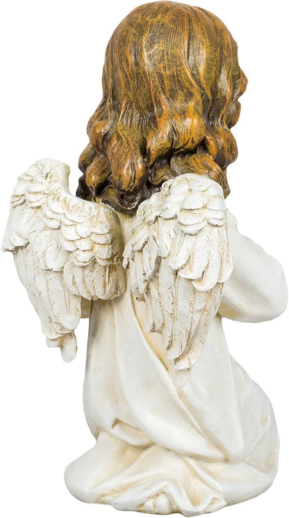 Joseph's Studio by Roman, 11.75" H Memorial Angel Holding a Heart Garden Statue, Outdoor Décor