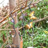 Sungmor Cast Iron Garden Hook Set, 11 Inch S Hook for Hanging, Decorative Flower Pot Hanger, Indoor/Outdoor Large Strong Ceiling Hooks for Macrame, Wind Chime, Bird Feeder