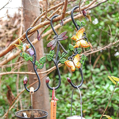 Sungmor Cast Iron Garden Hook Set, 11 Inch S Hook for Hanging, Decorative Flower Pot Hanger, Indoor/Outdoor Large Strong Ceiling Hooks for Macrame, Wind Chime, Bird Feeder