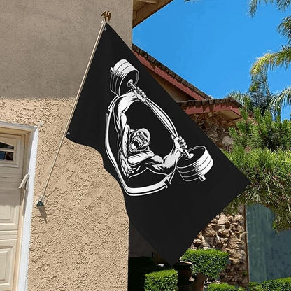 Gorilla Flag Outdoor Heavy Duty Gym Banner Double Sided 3x5 Ft Fitness Workout Flags with Brass Grommets for Room Decor, Bedroom, Garden, House Decoration