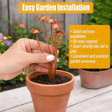 Mushroom Garden Plant Stakes – 2pcs Metal Statue Decor, Rust-Proof Iron Ground Ornament, Decorative Art Accessories for Outdoor Patio Lawn Yard, Flower Pot, Potted Plants, Indoor Gardeners Gift Lovers