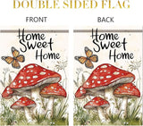 Mushroom Garden Flag 12x18 Inch Double Sided Spring Summer Welcome Mushroom Yard Flag Seasonal Farmhouse Decor Garden Lawn Yard Outdoor Decorations