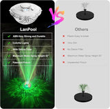 LanPool Floating Water Fountain with Underwater Lights, Powered Pump Outdoor, 2 Modes Sprinkler Waterfall Fountain for Inground Above Ground Pool, Pond-White-1PC