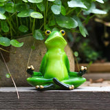 Garden Decor Frog Statue Outdoor Garden Sculptures for Yard Lawn Resin Animal Figurines Yoga Art Gardening Gifts(Meditation)