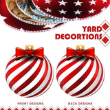 Rtteri 30 Pcs Large Christmas Ball Shape Ornaments for Outdoor 4.9 Inch Double Sided Plastic Christmas Hanging Ornaments Balls for Xmas Tree Indoor Outdoor House Porch Yard Supplies