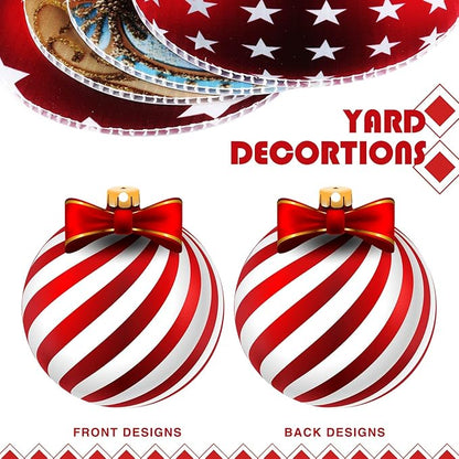 Rtteri 30 Pcs Large Christmas Ball Shape Ornaments for Outdoor 4.9 Inch Double Sided Plastic Christmas Hanging Ornaments Balls for Xmas Tree Indoor Outdoor House Porch Yard Supplies