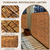 KOIUEYW Bamboo Reed Fencing, Light Russet Bamboo Fence Rolls 6 Feet High, Decorative Privacy Screen Reed Curtains for Patio Balcony Garden Backyard Outdoor, 6 x 16 FT