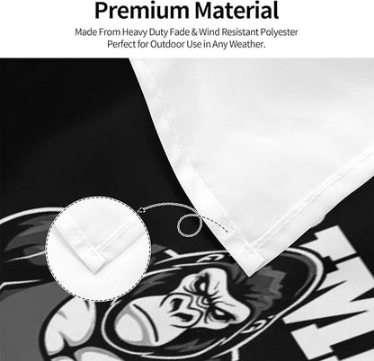 Gorilla Flag Outdoor Heavy Duty Gym Banner Double Sided 3x5 Ft Fitness Workout Flags with Brass Grommets for Room Decor, Bedroom, Garden, House Decoration