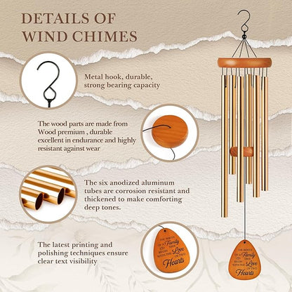 Leebbsin 50th Wedding Anniversary Wind Chime, Happy 50th Anniversary Romantic Gifts for Couple, Parents, Wife, Husband, Friends, Golden Anniversarys Keepsake Gifts Ideas