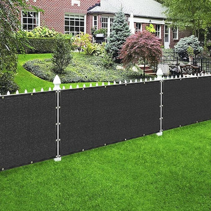 Houssity Black 3' x 96' Balcony Deck Fence Privacy Screen Cover Panel Shade Cloth Fabric for Chain Link Fence Patio Pool Railing Driveway Walkway Porch Playground Dog Kennel Residence Commercial Use