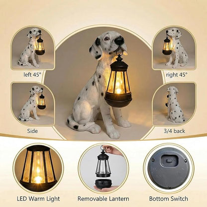 Garden Statues Dog Solar Hanging Light, Courtyard Resin Simulated Handicraft Dog Statue Ornament, Garden Yard Entrance Decoration.