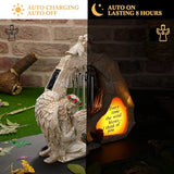 Jetec Praying Angel Wind Chime Statue Garden Angel Memorial Wind Chime Statue Mini Home Decor Resin Figurines Solar Figurines Light for Home Garden Decoration(Elegant Style)