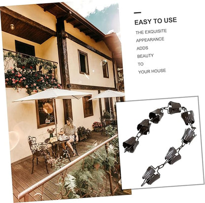 Outdoor Rain Chain Decorative Gutter Rain Chain Bell Chimes Replacement for Old or Broken Elegant Petal Design