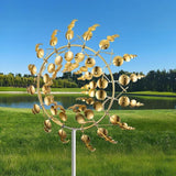 Magical Metal Windmill, Wind Spinners for Yard Garden, Outdoor Spinners, Windmill for Yard, Wind Sculptures & Spinners for Yard Garden Patio Decoration (1PCS Gold)