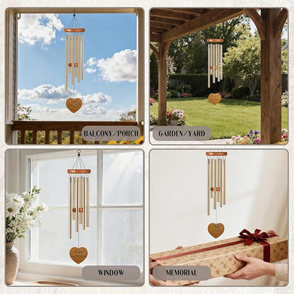 Bestie Gifts for Women - Metal Windchimes Outdoors for Friends Waterproof Garden Yard Porch Balcony Backyard Indoor Home Hanging Decor Graduation Birthday Friendship Sisterhood Thank Gift