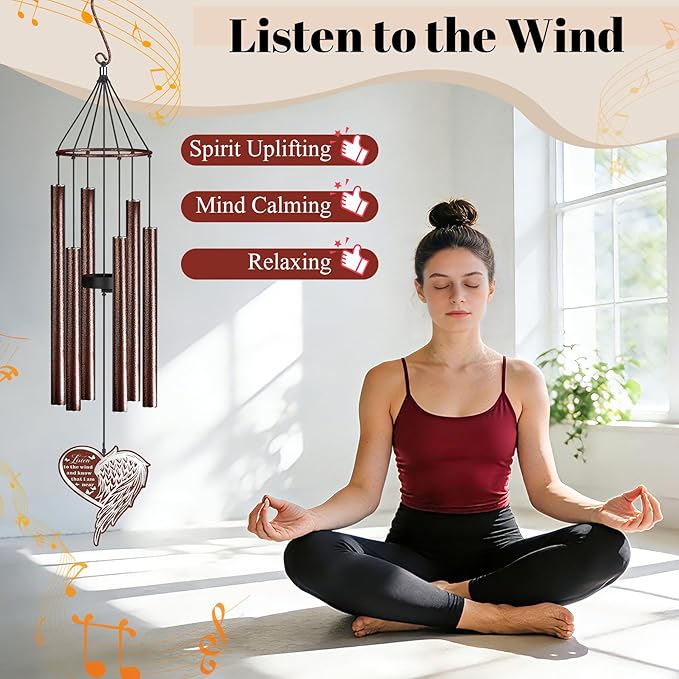 Indoor/Outdoor Memorial Wind Chime — A Heartfelt Gift for Retirement, Friendship, New Home, Thanks & Remembrance | Tunable Low-Pitch Tubes, 37.4 Inches | Ideal for Balcony, Garden, or Patio