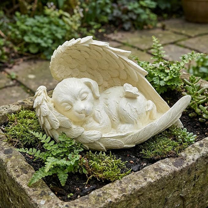 Elenon Dog Pet Memorial Stones Outdoor Statue, Sleeping Dog Memorial Stones Garden Statue Decor, Pet Loss Sympathy Grave Gifts