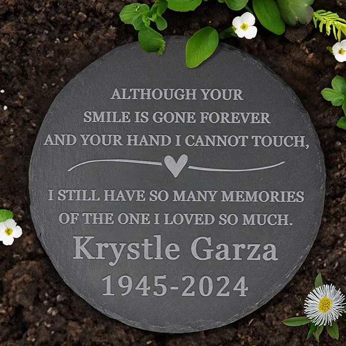 Memorial Garden Stone - Personalized Bereavement Gift for Loss of Loved One - Still Have So Many Memories - Round