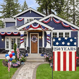 250 Years America Anniversary Garden Flag, Double-sided 250 YEARS Usa Flag Patriotic 4th of July Yard Sign for Outdoor Independence Day Decoration